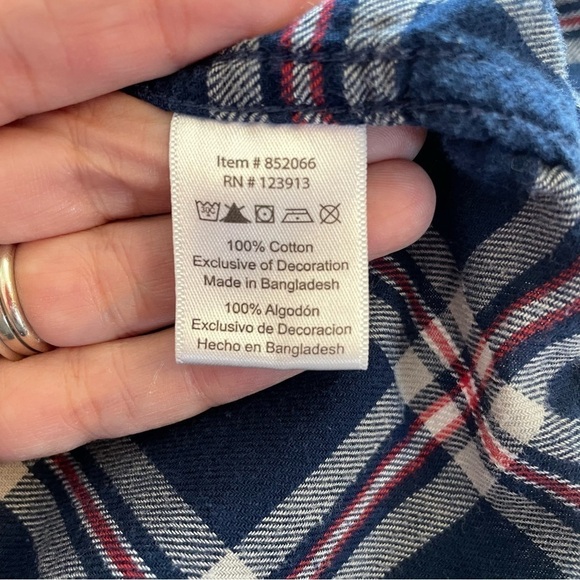 Jachs Girlfriend Bea Blue Plaid Ladies Flannel Shirt Size Small - Picture 6 of 9